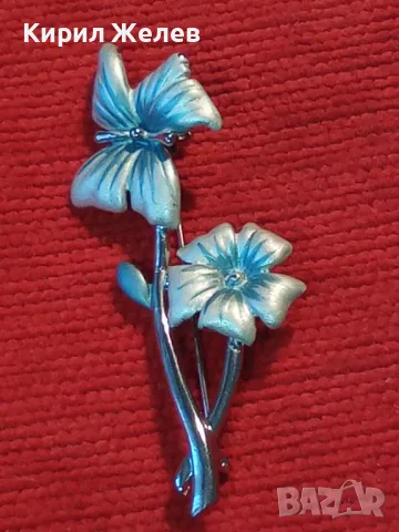 ПРЕКРАСНА НЕЖНА СРЕБРИСТА ФЛОРАЛНА АРТ БРОШКА ЦВЕТЕ 48880, снимка 8 - Други - 48160300