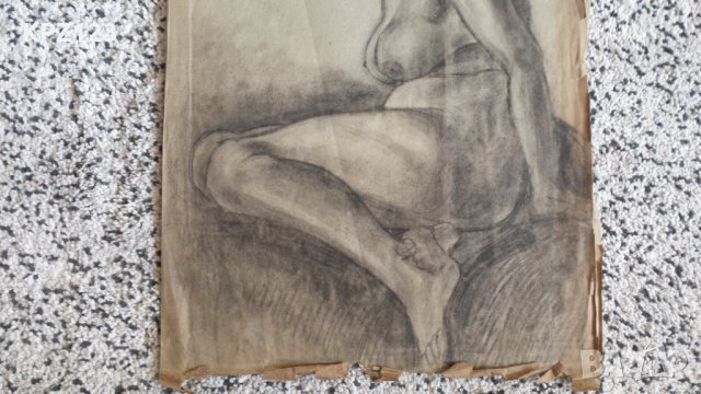 СТАРА ГРАФИКА ГОЛО ЖЕНСКО ТЯЛО, снимка 4 - Картини - 29067834