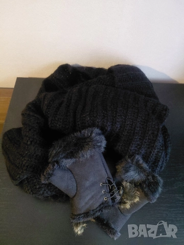 комплект шал с ръкавици