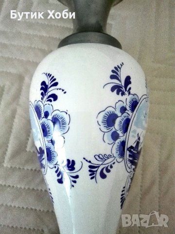 Рядка колекционерска холандска ваза Делфт, снимка 4 - Антикварни и старинни предмети - 32881362