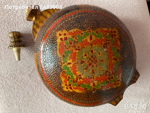 Дървена бъклица, снимка 2 - Антикварни и старинни предмети - 49828223