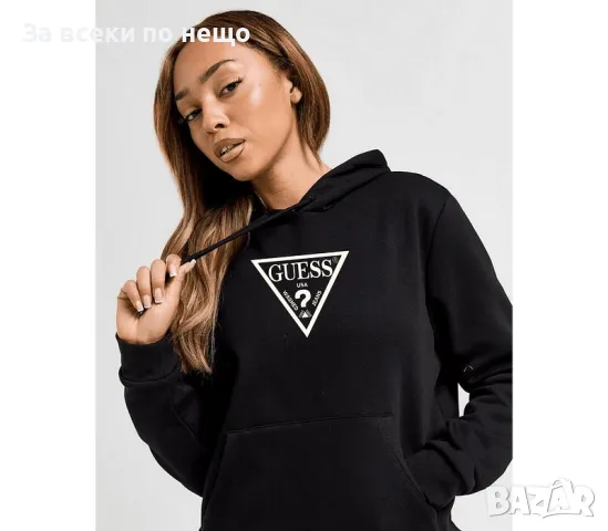 Guess Дамска Черна Ватирана Блуза С Дълъг Ръкав🔝Дамски Суитшърт С Качулка Гес Код LFS239, снимка 4 - Блузи с дълъг ръкав и пуловери - 48658501