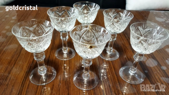 кристални чаши, снимка 2 - Антикварни и старинни предмети - 33617261