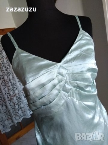 ЕСТЕСТВЕНА КОПРИНА дамска рокля с презрамки в бледозелен цвят, снимка 8 - Рокли - 32589448