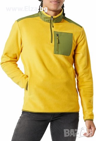 Мъжко поларено горнище за всекидневна употреба Жълто, снимка 2 - Суичъри - 38088790