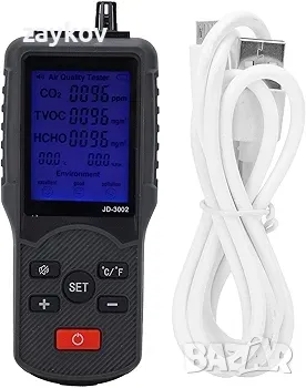 монитор за качество на въздуха CO2 TVOC Детектор за температура и влажност, снимка 2 - Друга електроника - 48623709