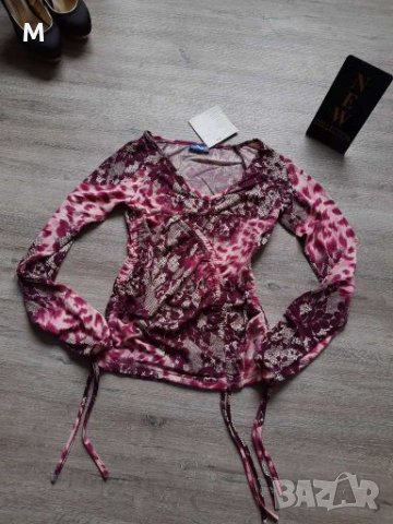 Нова розова памучна блуза на намаление, снимка 1 - Блузи с дълъг ръкав и пуловери - 27752552