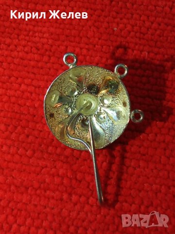 СТАРА ПОСРЕБРЕНА ЗАБОДКА ЕТНОГРАФСКИ НАКИТ УКРАШЕНИЕ ОБЕЦА 6688, снимка 2 - Антикварни и старинни предмети - 30305500