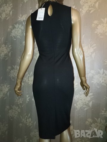 Anna Fleid- XS,S- Стилна  нова с етикет официална черна рокля по тялото от стегнато трико с бижу, снимка 7 - Рокли - 38211354