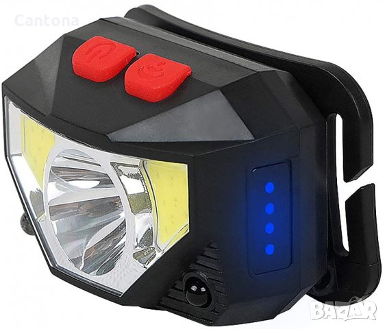 10 W LED челник, фенер за глава, CREE LED + COB CREE LED, СЕНЗОР ЗА ДВИЖЕНИЕ, micro USB, снимка 3 - Къмпинг осветление - 33165184