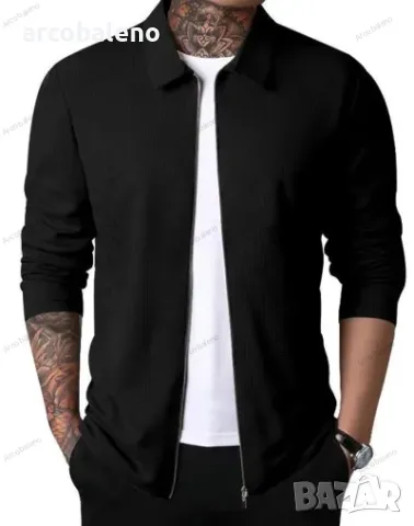 Мъжко яке с вафлен цип и с ревер, 5цвята , снимка 9 - Якета - 48929676