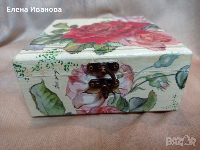 Кутия с рози - декупаж, снимка 2 - Други - 43450509