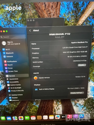MacBook Pro A1707/Mid-2017/Space Grey-16GB RAM/512SSD/AMD Prо, снимка 9 - Лаптопи за работа - 51433884