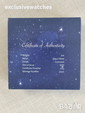 1 oz оцветена 999 чисто сребро Pamp Bar Holiday Nativity 2025 Proof , снимка 11 - Нумизматика и бонистика - 53369057