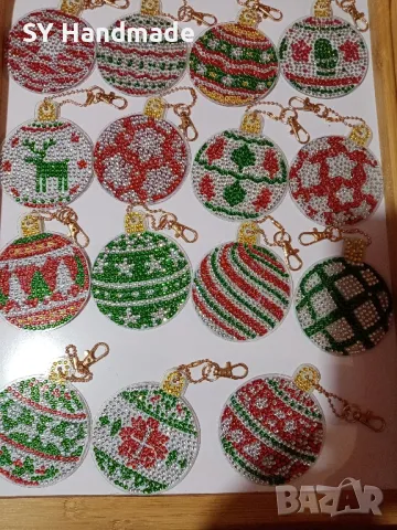 Диамантени коледни топки - 13бр, снимка 2 - Декорация за дома - 48003741