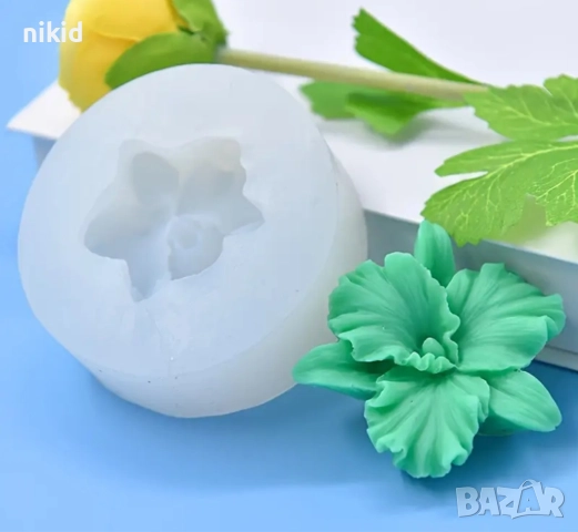 3D Орхидея цвете силиконов молд форма фондан гипс свещ смола украса шоколад