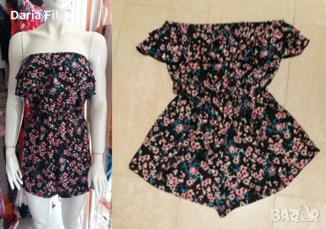 Гащеризон с горна част бюстие с къдрички и ластик в талията размер Л/ХЛ , снимка 1