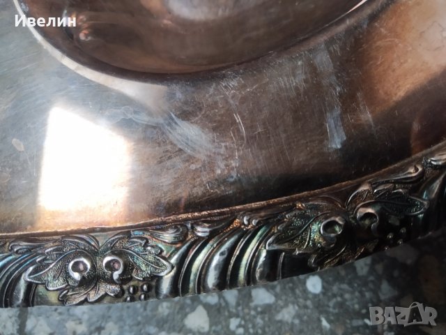 старо посребрено плато арт деко, снимка 5 - Други ценни предмети - 32563447