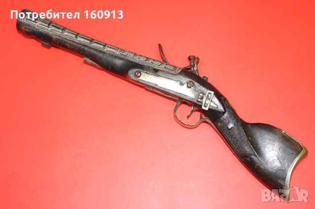 Стар кремъчен тромбон тромблон пушка кремъклия пистолет османски балкански., снимка 4 - Антикварни и старинни предмети - 52504668