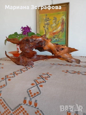 Авторски скулптури 7 бр., - пластика от дърво, ръчна изработка, уникати, 1987-1988 г., снимка 5 - Антикварни и старинни предмети - 47820573