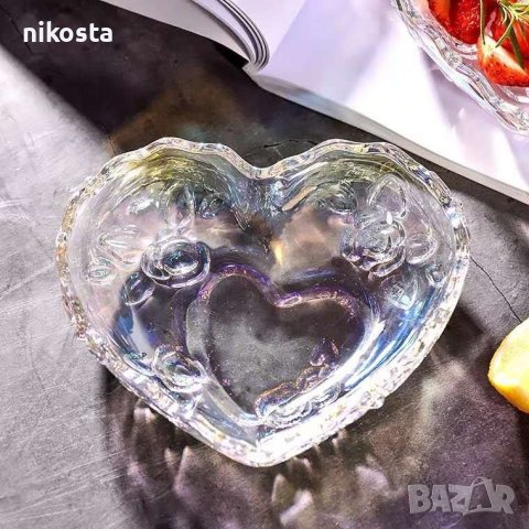 Чинийка под формата на сърце с розички, снимка 3 - Чинии - 43485142