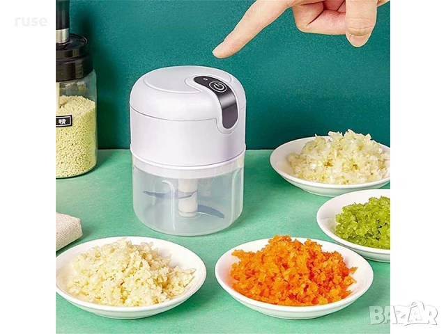 НОВИ! Мини електрически чопър 250мл безжична работа USB зареждане, снимка 6 - Чопъри и пасатори - 50734730