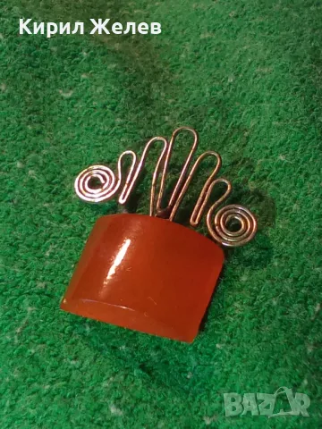 КЕХЛИБАРЕНО РЕТРО СТАРИННО МЕЛХИОРЕНО БИЖУ УКРАШЕНИЕ НАТУРАЛЕН БАЛТИЙСКИ КЕХЛИБАР РУСИЯ 19375, снимка 9 - Антикварни и старинни предмети - 32318112