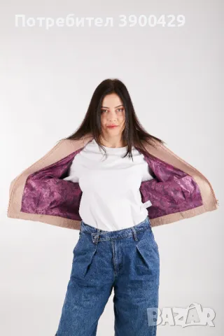 Дамско Късо Яке Suzy bomber jacket - Капучино, снимка 5 - Якета - 47685172