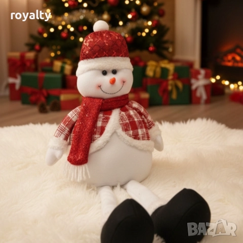 Декоративен коледен снежен човек с дълги крака – 80 см, снимка 4 - Други стоки за дома - 52121858