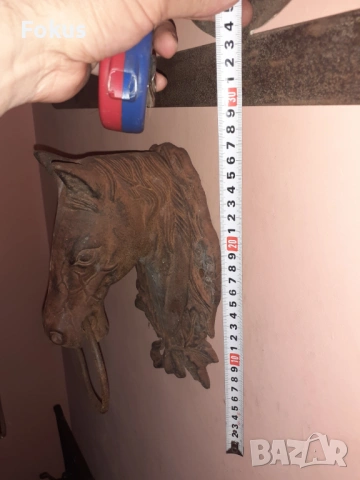 Уникална находка Старо чугунено чукало за врата конска глава, снимка 6 - Антикварни и старинни предмети - 53422873