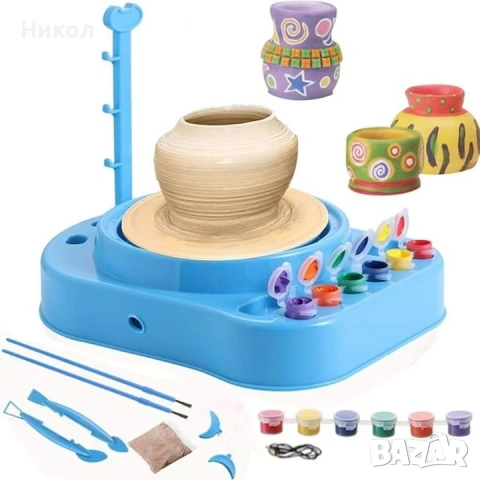 Ктеативен комплект грънчарско колело с адаптер, снимка 5 - Рисуване и оцветяване - 53398511