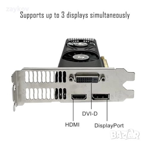 SAPLOS GTX 1050 видеокарта за компютър, 4GB GDDR5 128-bit, HDMI DisplayPort DVI-D, GPU, снимка 7 - Видеокарти - 51770821