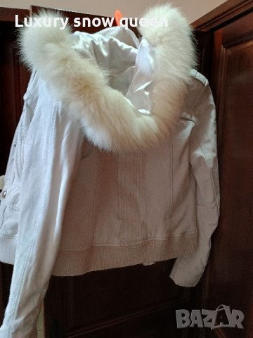 Бяло яке естествена кожа, снимка 4 - Якета - 31562021