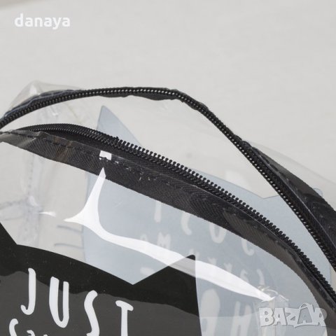 2509 Прозрачна козметична чантичка с принт на котки, снимка 7 - Портфейли, портмонета - 35466965