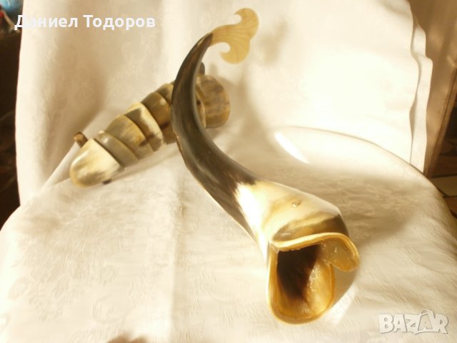 Стара Фигура Риба от рог, снимка 2 - Декорация за дома - 39136574