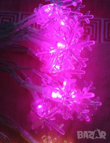 Розови топли снежинки - лампички, снимка 3 - Лампи за стена - 52102648
