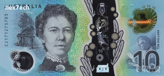 ❤️ ⭐ Австралия 2017 10 долара полимер UNC нова ⭐ ❤️, снимка 3 - Нумизматика и бонистика - 52522594