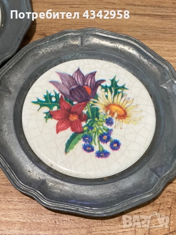 Калаени ретро чинийки за стена.Германия., снимка 2 - Антикварни и старинни предмети - 51548492