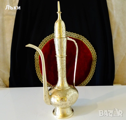 Бронзова кана за ракия,ибрик,Aftaba,36 см.,гравирана. , снимка 10 - Антикварни и старинни предмети - 51882530