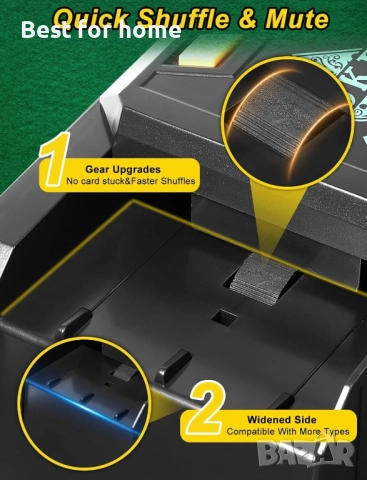 Автоматична машина за разбъркване на карти с едно и две тестета за покер, снимка 5 - Карти за игра - 52480433