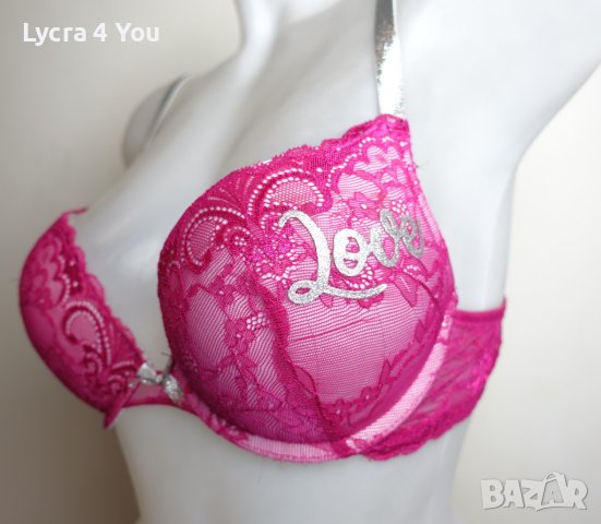 MisterLady.com 75C уникален цикламен сутиен с бляскави презрамки, снимка 2 - Бельо - 38323611