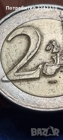 Използвана монета от 2 евро, пакет от 3, Гърция 2002 г. с печатни грешки, снимка 5 - Нумизматика и бонистика - 51991037