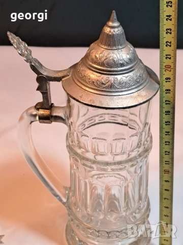 ретро немска халба за бира с калаен похлупак 28/5, снимка 8 - Антикварни и старинни предмети - 51970495