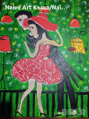 Картина платно маслени бои акрилни бои размер Ш.42 /в. 52, снимка 2 - Картини - 52436005