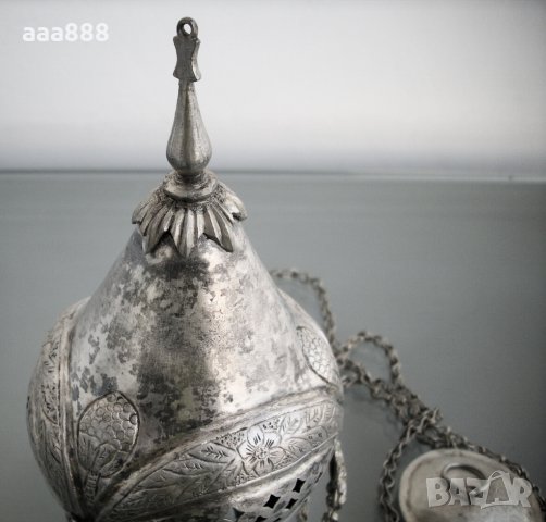 Старинно кандило сребро 19 век, снимка 8 - Антикварни и старинни предмети - 27961320