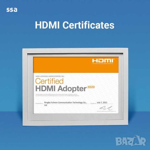 Адаптер HDMI Vertical Flat 90 градуса M/F – Vention AIPB0, снимка 11 - Кабели и адаптери - 43022124