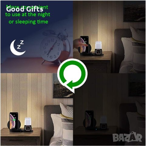 3в1 Безжично зарядно устройство с докинг станция , снимка 8 - Безжични зарядни - 43087559