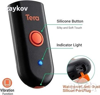 Безжичен баркод скенер Tera, мини джобен 1D скенер, снимка 2 - Друга електроника - 44049637