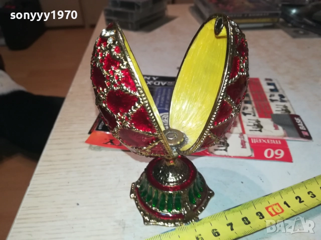 ФАБЕРЖЕ-ЯЙЦЕ МЕД/МЕСИНГ 3108251912, снимка 4 - Антикварни и старинни предмети - 51554498