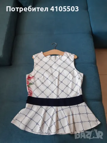 Плисиран бял потник, XXL